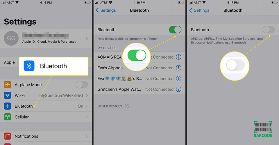 Turn on Bluetooth on your iPhone