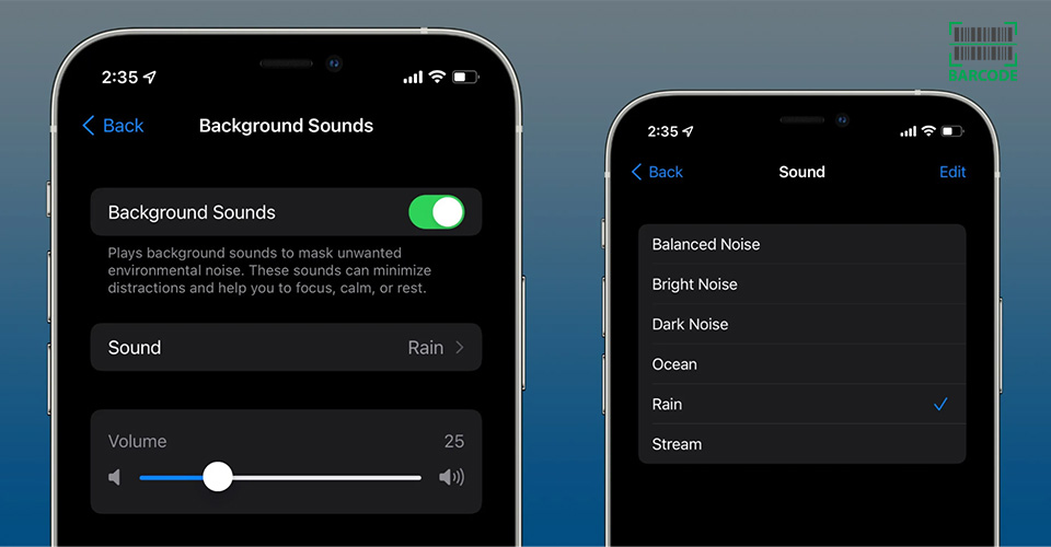 Background Sounds is the soundscape setting on Apple AirPods