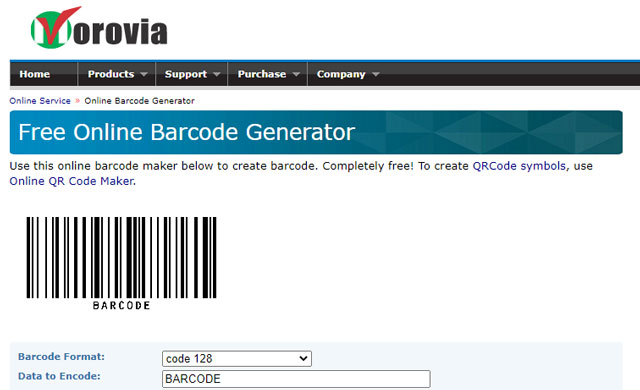 Morovia barcode generator