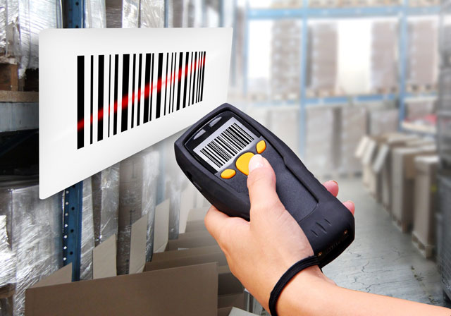 A barcode is read using a scanner