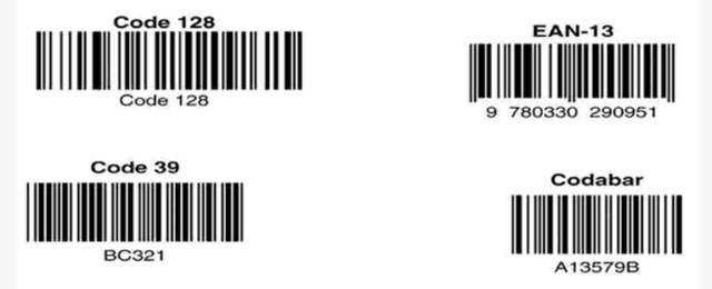 Some 1D barcode types