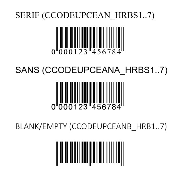 Definition of barcode font