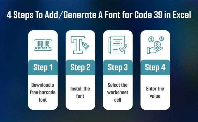 Instruction to create a code 39 font