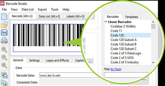 Code128 barcode generator instruction