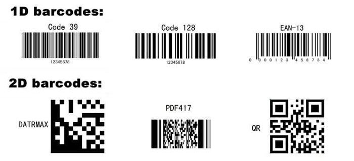 You should choose the suitable barcode type between 1D and 2D