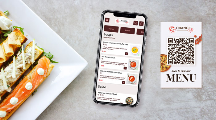 QR codes images are included in the menu