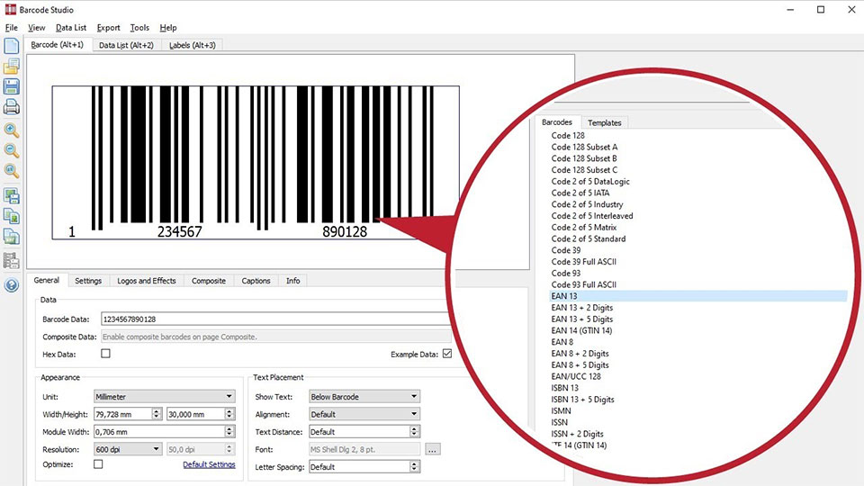 Get the software for generating barcodes