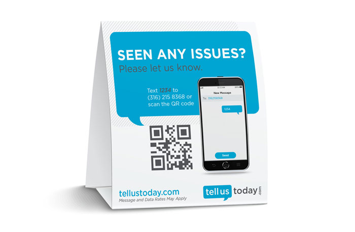 A QR code asks for feedback