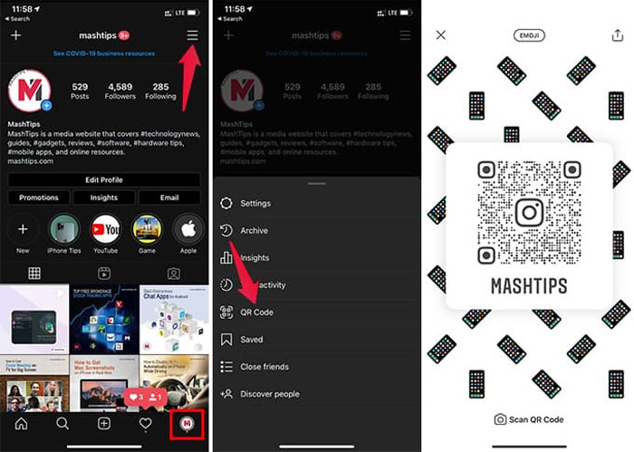Get more followers using QR codes for Instagram