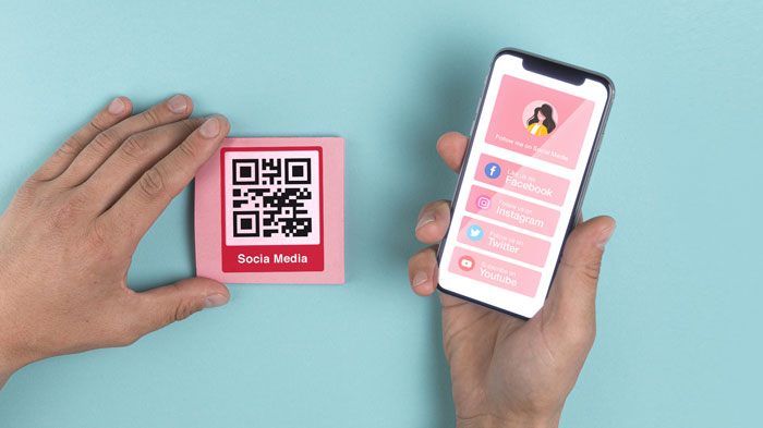 Connect the QR code to your social media accounts.