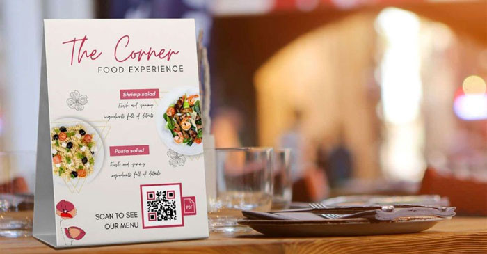 QR codes on the menu