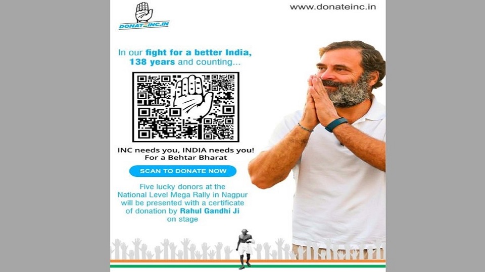 The Indian National Congress Is Raising Money Using QR Codes