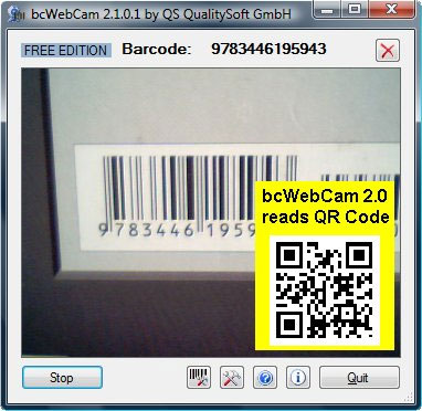 BcWebcam - online barcode scanner