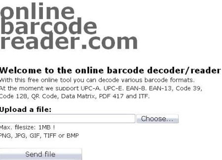 Online barcode reader - A barcode scanner website