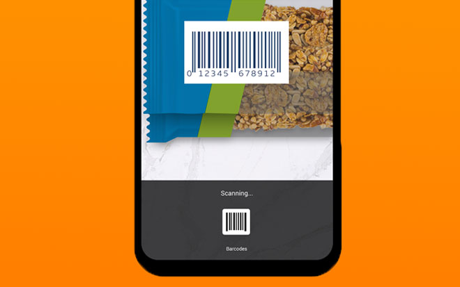 Scan the barcode on the smartphone