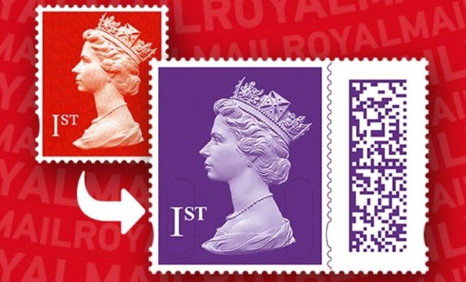 New Royal Mail stamps include barcodes