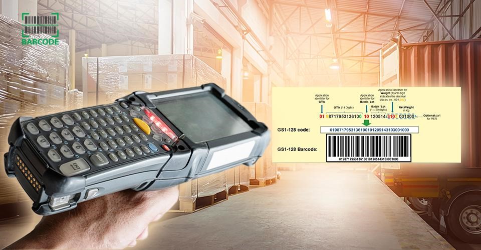 Barcode GS1-128 application identifier