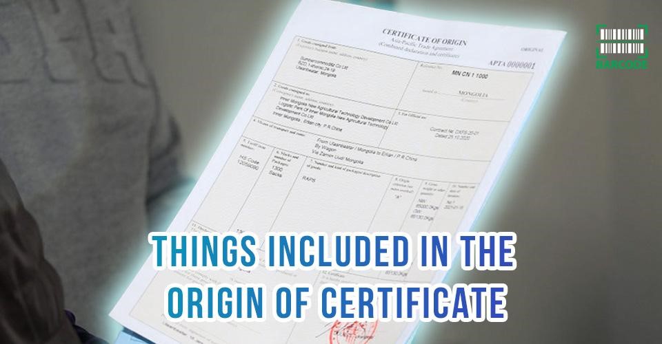 Things included in the origin of certificate