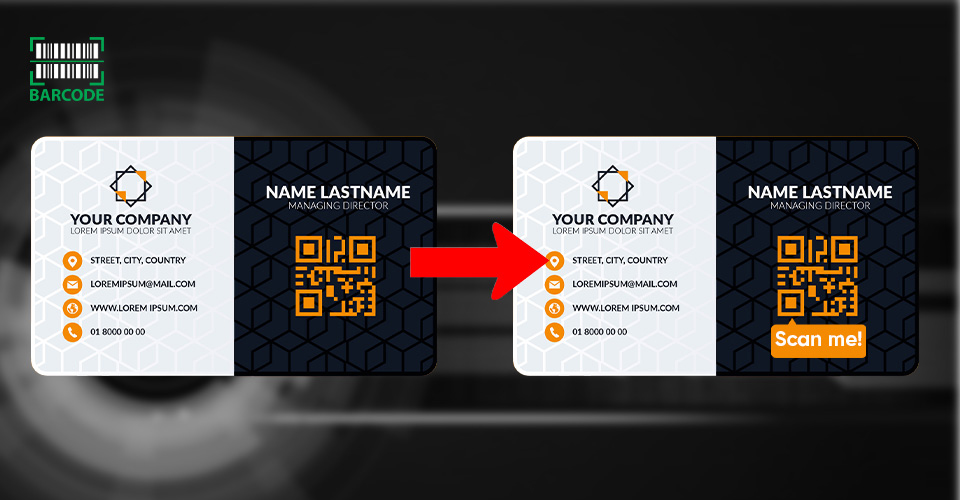 Try to frame your vCard QR code business card