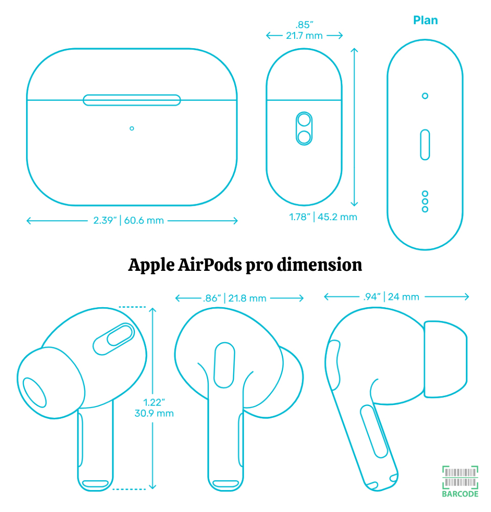 Apple AirPods pro dimension