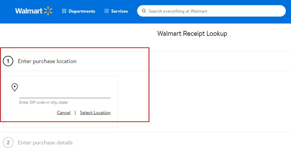 Enter some basic information to do a Walmart receipt barcode lookup
