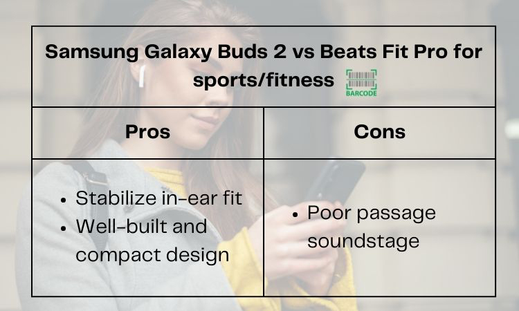 Samsung Galaxy Buds 2 vs Beats Fit Pro for sports/fitness