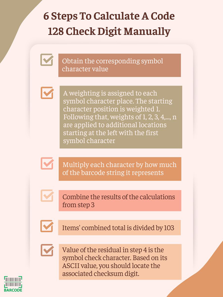 A guide on calculating code 128 barcode check digit