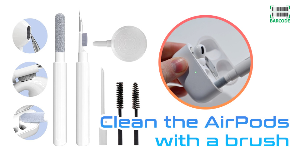 Clean the AirPods with a brush