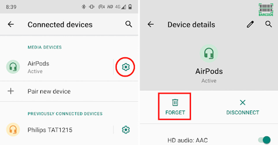 Reset your AirPods on Android