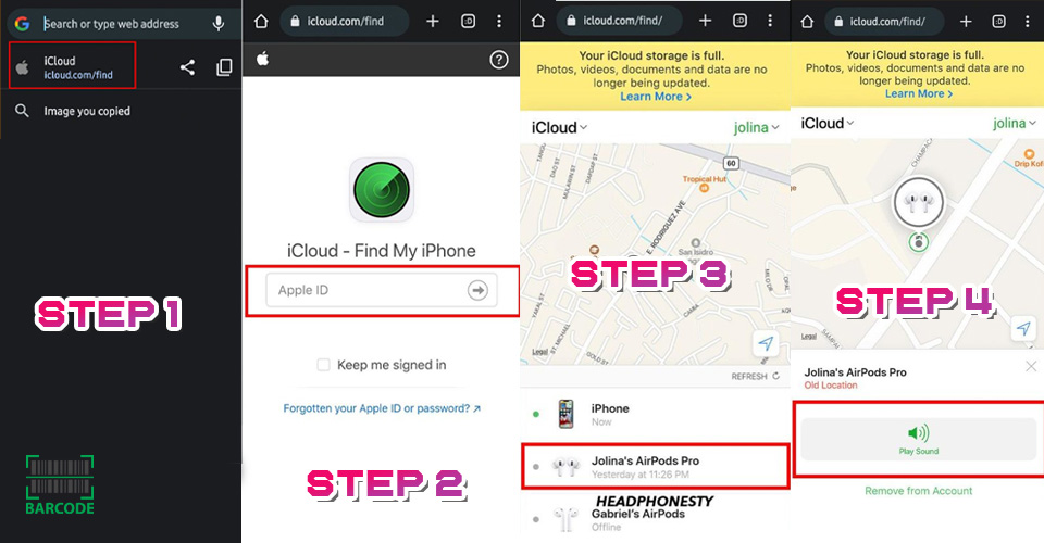 How to find AirPods on Android using an iCloud account
