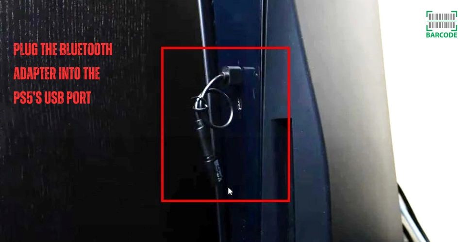 Plug the adapter into the USB port of your PS5