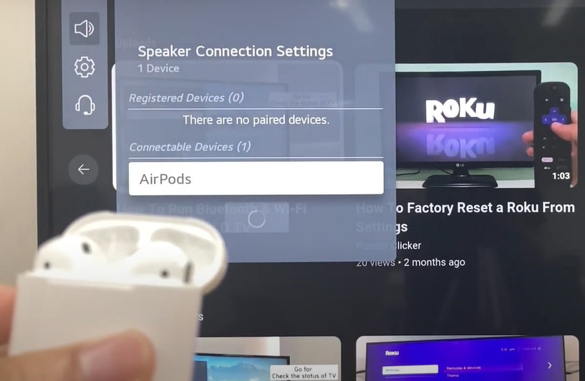 Your AirPods appear on LG TV