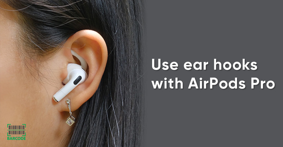 Using an ear hook helps keep AirPods in place