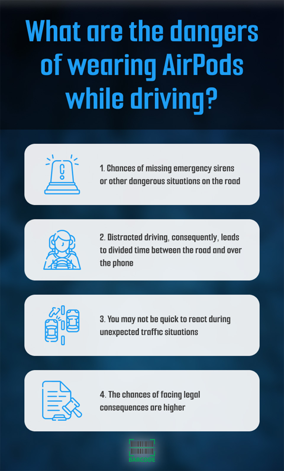 Potential risks of driving while using AirPods