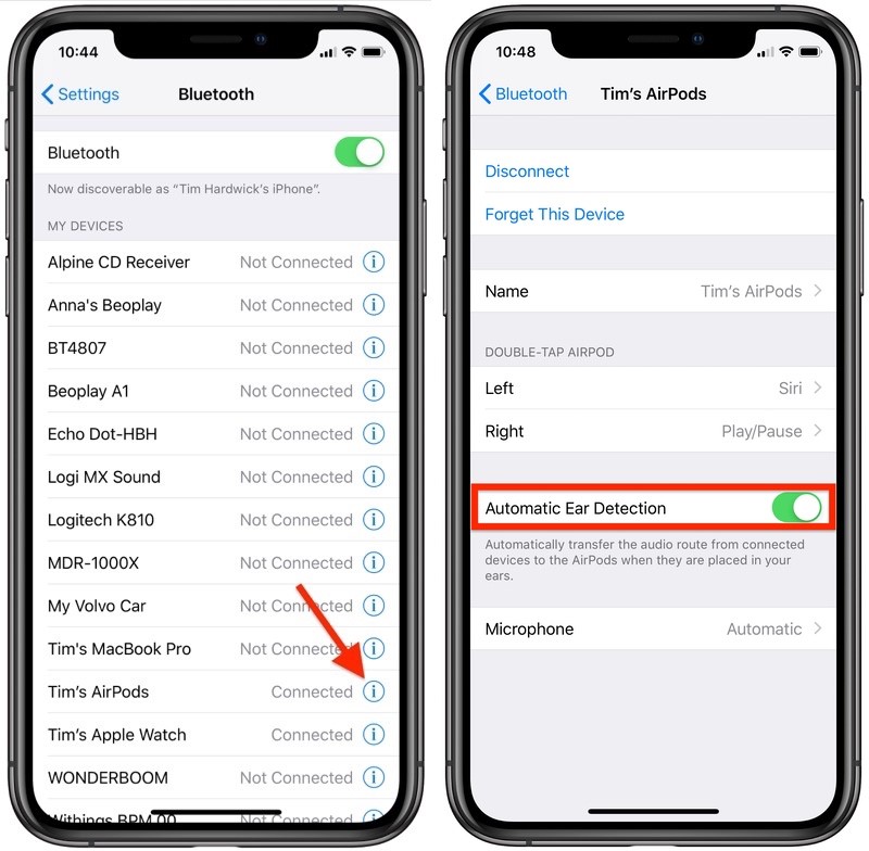 Turn off Automatic Ear Detection on AirPods