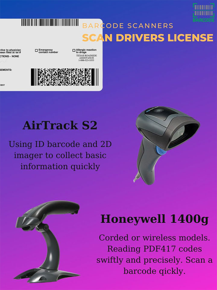 Barcode scanners can scan drivers license scanner