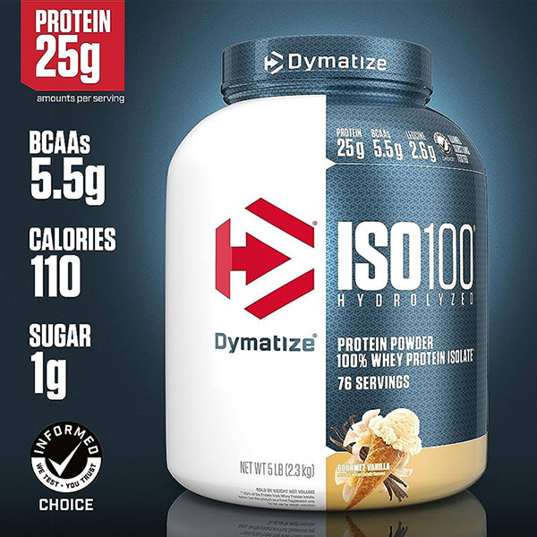 Dymatize ISO 100 Whey Protein Powder Isolate, Gourmet Chocolate, 5 lbs