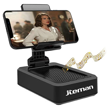 Cell Phone Stand with Wireless Bluetooth Speaker and Anti-Slip Base HD Surround Sound Perfect
