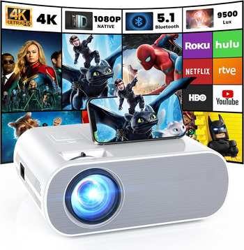 HOMPOW Bluetooth Projector with Speaker