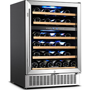 AAOBOSI 24 Inch Dual Zone Wine Cooler 46 Bottle