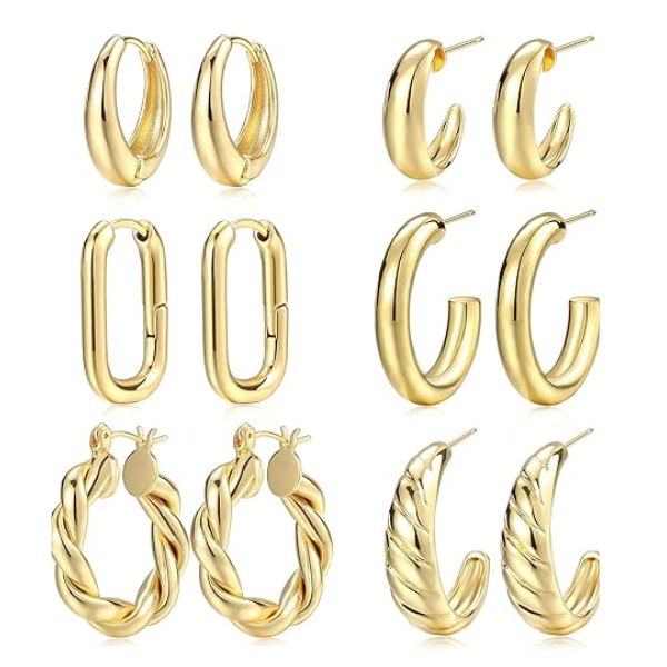 17 MILE Gold Hoop Earrings Set
