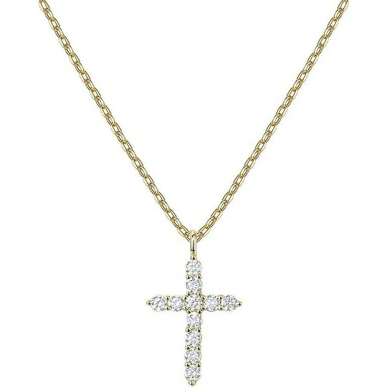 PAVOI 14K Gold Plated Cross Necklace