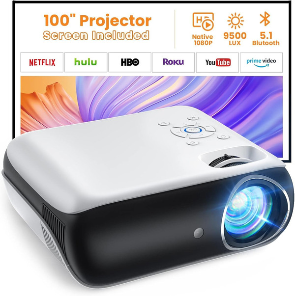 HAPPRUN Native 1080P Bluetooth Projector is cheaper than ever