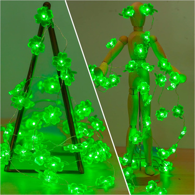 KAiSnova Decorative Light St. Patrick's Day Lights Shamrocks LED String Lights