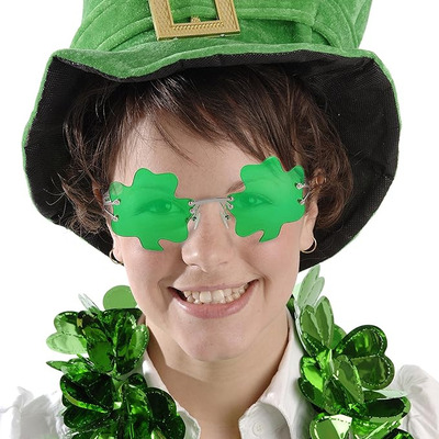 Big Mo's Toys St. Patrick’s Day Irish Shamrock Leaves Green Leprechaun Costume Glasses