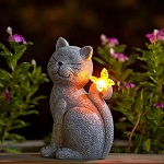Nacome Solar Cat Outdoor Statues for Garden