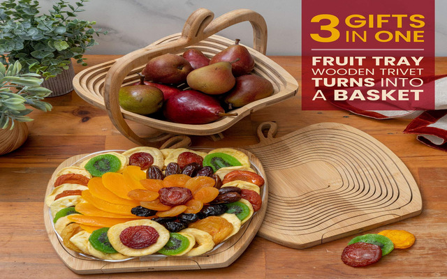 Fruit tray wooden trivet 