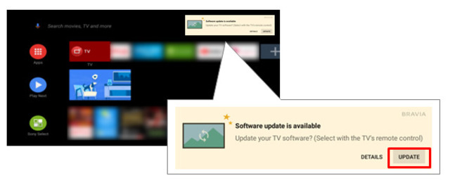 Update the Sony TV to the latest firmware