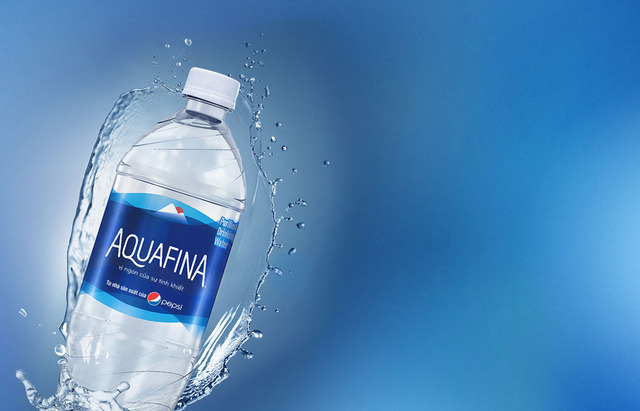The Aquafina plastic bottle