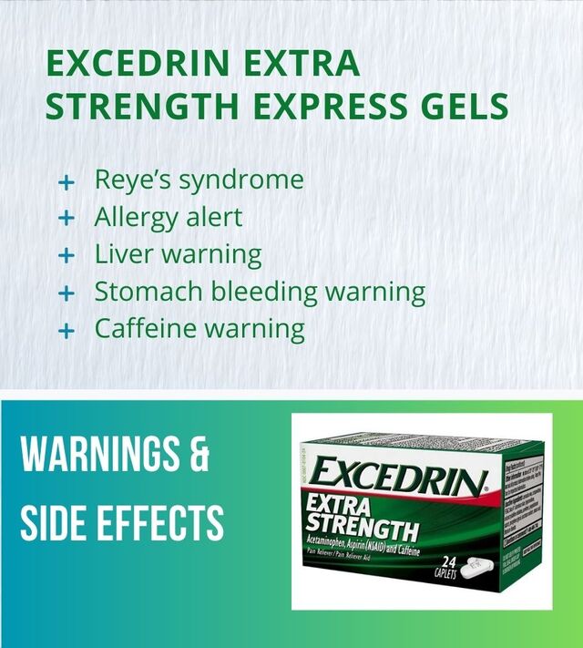 Warnings, side effects of Excedrin